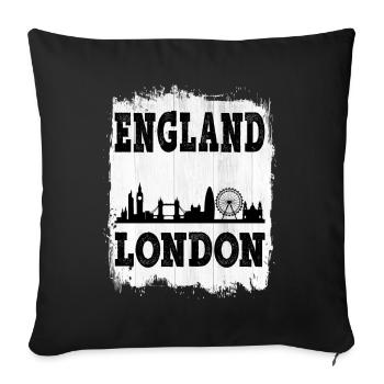 Londres Angleterre Uk City Skyline Accueil Amour - Housse de coussin décorative 45 x 45 cm - noir - Devant