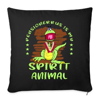 Pensioner Dinosaurus - Sofa pillowcase 17,3'' x 17,3'' (45 x 45 cm) - black - Front