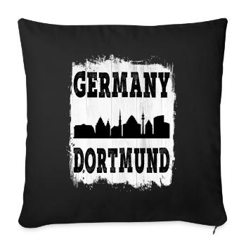 Dortmund Allemagne Ville Skyline Accueil Amour - Housse de coussin décorative 45 x 45 cm - noir - Devant
