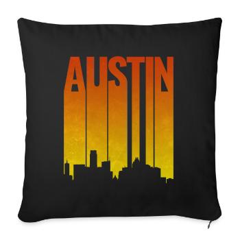 Lumière du soir Austin Skyline - Housse de coussin décorative 45 x 45 cm - noir - Devant