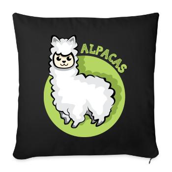 alpaca lama symbol comic cartoon süß Alpaka icon - Sofakissenbezug 45 x 45 cm - Schwarz - Vorne