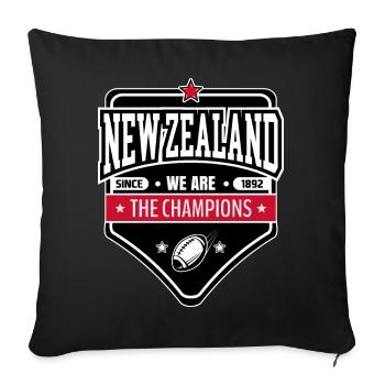 Insigne de victoire de la Nouvelle-Zélande | Badge sportif - Housse de coussin décorative 45 x 45 cm - noir - Devant