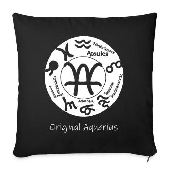 Signe du zodiaque Verseau 002 blanc - Housse de coussin décorative 45 x 45 cm - noir - Devant