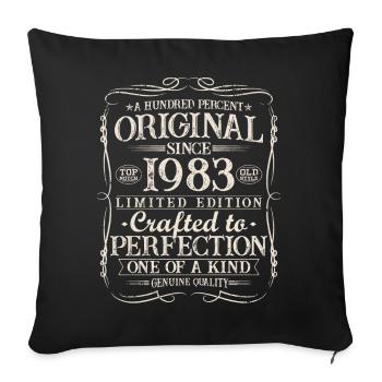 1983 born vintage birthday gift - Sofa pillowcase 17,3'' x 17,3'' (45 x 45 cm) - black - Front