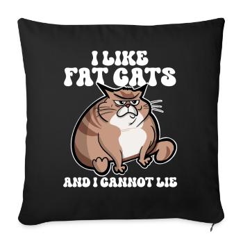 Gros chat - Housse de coussin décorative 45 x 45 cm - noir - Devant