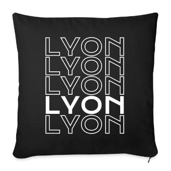 Lyon Typo Grid - Sofa pillowcase 17,3'' x 17,3'' (45 x 45 cm) - black - Front