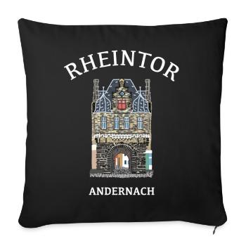 Kultiges Rheintor in Andernach - Sofakissenbezug 45 x 45 cm - Schwarz - Vorne