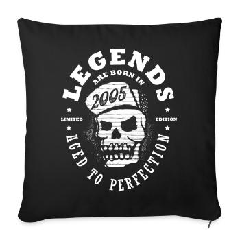 2005 18 years anniversary Majority skull crane - Sofa pillowcase 17,3'' x 17,3'' (45 x 45 cm) - black - Front