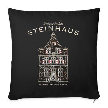 Werne, Historisches Steinhaus, Kreis Unna, NRW - Sofakissenbezug 45 x 45 cm - Schwarz - Vorne