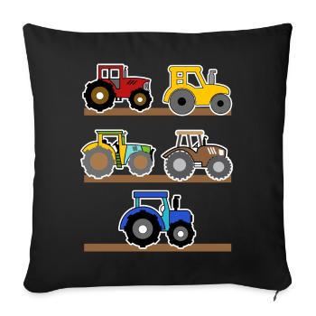 Landwirtschaft Landleben Ackerbau Traktor Bauer - Sofakissenbezug 45 x 45 cm - Schwarz - Vorne