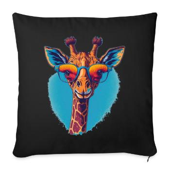 Girafe avec une vue dégagée - Housse de coussin décorative 45 x 45 cm - noir - Devant