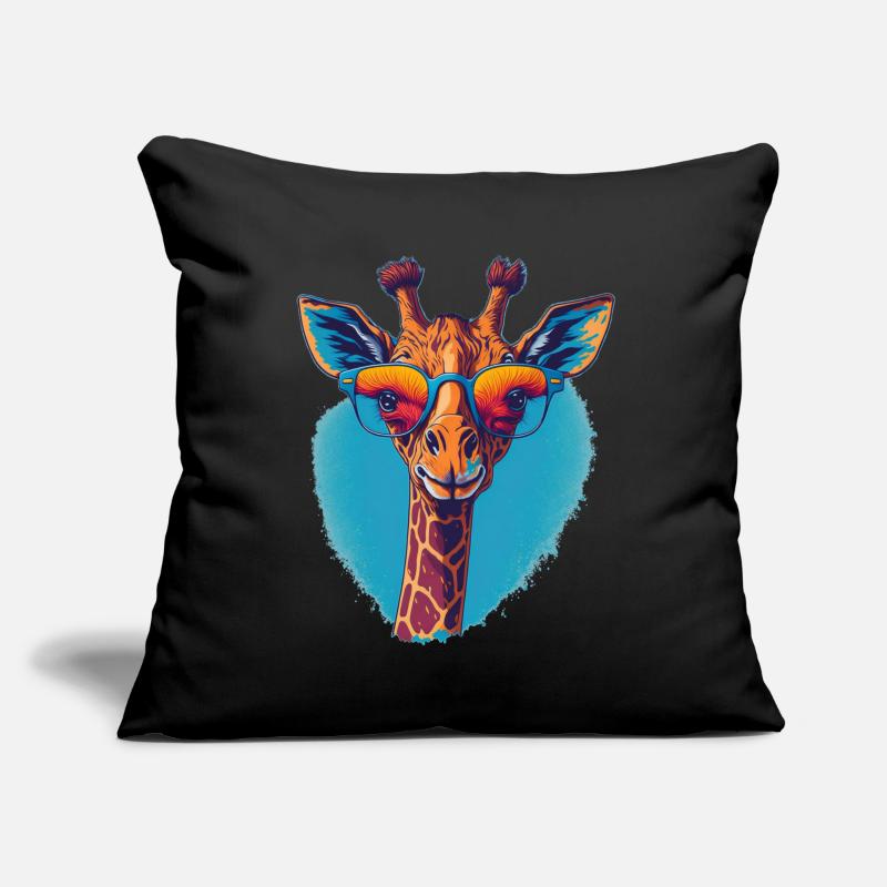 Giraffe with a clear view Sofa pillowcase 17,3'' x 17,3'' (45 x 45 cm)