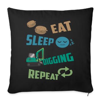 Baggerfahrer - Sofakissenbezug 45 x 45 cm - Schwarz - Vorne