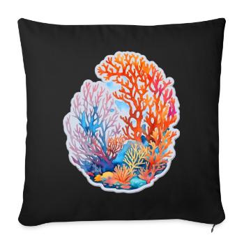 Corail - Housse de coussin décorative 45 x 45 cm - noir - Devant