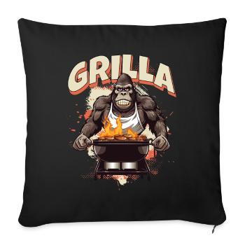 Grilling Grilla Griller Gorilla BBQ Saying Funny - Sofa pillowcase 17,3'' x 17,3'' (45 x 45 cm) - black - Front