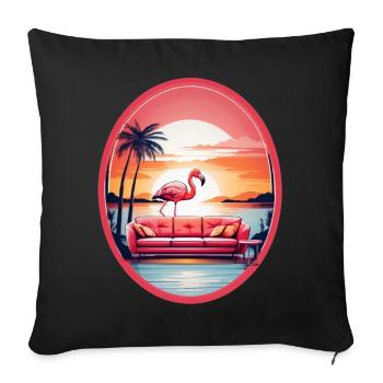 Flamingo Sofa - Sofakissenbezug 45 x 45 cm - Schwarz - Vorne
