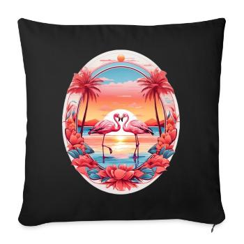 Flamingos - Sofakissenbezug 45 x 45 cm - Schwarz - Vorne