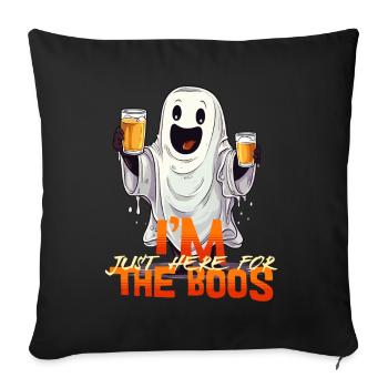 Je suis juste ici pour les Boos Ghost Beer Alcohol - Housse de coussin décorative 45 x 45 cm - noir - Devant