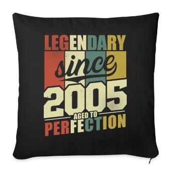 Légendaire depuis 2005 Vintage Vintage Anniversaire - Housse de coussin décorative 45 x 45 cm - noir - Devant