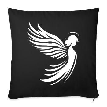 Un ange avec des ailes et une silhouette de halo - Housse de coussin décorative 45 x 45 cm - noir - Devant