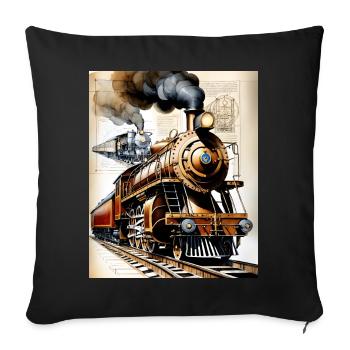 Zug #1 - Sofakissenbezug 45 x 45 cm - Schwarz - Vorne