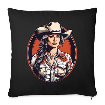 Western Girl - Sofakissenbezug 45 x 45 cm - Schwarz - Vorne