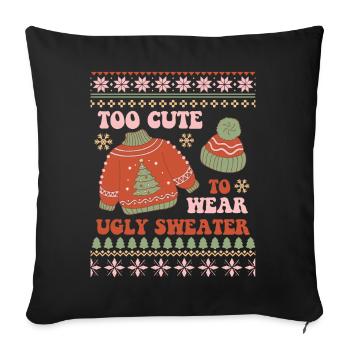 Ugly Christmas Sweater - Sofa pillowcase 17,3'' x 17,3'' (45 x 45 cm) - black - Front