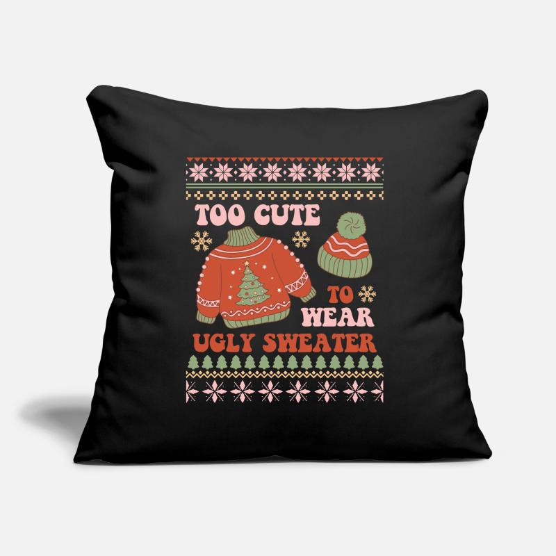 Pull de Noël moche Housse de coussin décorative 45 x 45 cm