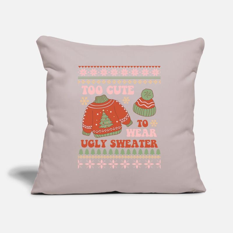 Pull de Noël moche Housse de coussin décorative 45 x 45 cm