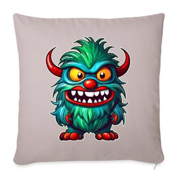 Monstre laid - Housse de coussin décorative 45 x 45 cm - taupe clair - Devant