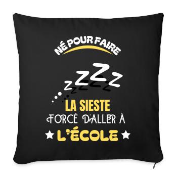 La Sieste Forcée À l'École - Housse de coussin décorative 45 x 45 cm - noir - Devant