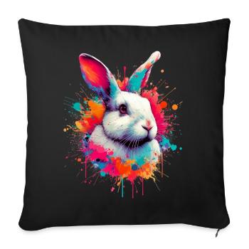 Lapin - Housse de coussin décorative 45 x 45 cm - noir - Devant