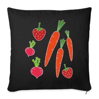 Früchte aus dem Garten - Sofakissenbezug 45 x 45 cm - Schwarz - Vorne
