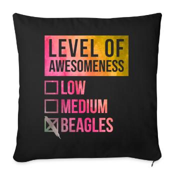 Beagle - Sofakissenbezug 45 x 45 cm - Schwarz - Vorne