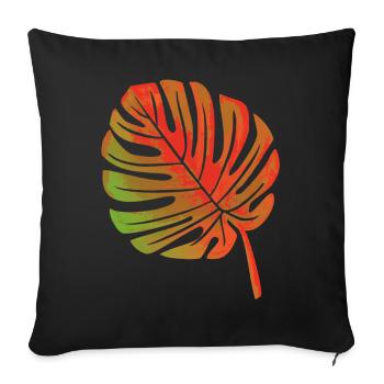 Blatt einer Pflanze - Sofakissenbezug 45 x 45 cm - Schwarz - Vorne