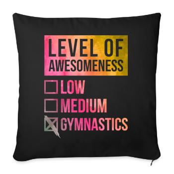 Gymnastique Gymnastique Gymnastique - Housse de coussin décorative 45 x 45 cm - noir - Devant