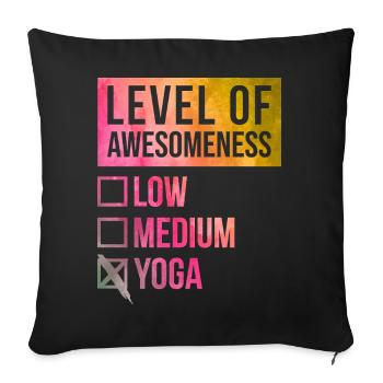 yoga - Housse de coussin décorative 45 x 45 cm - noir - Devant