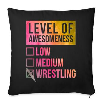 Wrestling - Sofa pillowcase 17,3'' x 17,3'' (45 x 45 cm) - black - Front