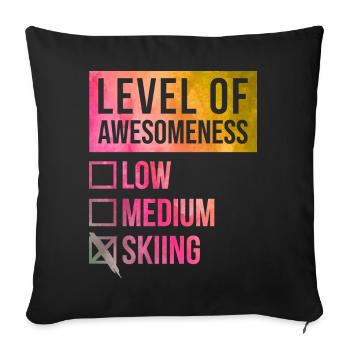 Ski - Sofa pillowcase 17,3'' x 17,3'' (45 x 45 cm) - black - Front
