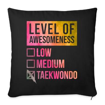 Taekwondo Taekwondo Taekwondo - Housse de coussin décorative 45 x 45 cm - noir - Devant