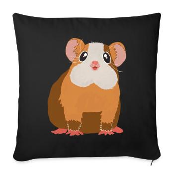 Guinea pig - Sofa pillowcase 17,3'' x 17,3'' (45 x 45 cm) - black - Front