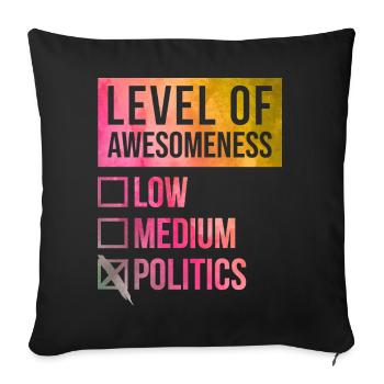 Politics - Sofa pillowcase 17,3'' x 17,3'' (45 x 45 cm) - black - Front