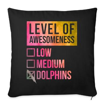 Dolphin - Sofa pillowcase 17,3'' x 17,3'' (45 x 45 cm) - black - Front