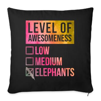 Elephant - Sofa pillowcase 17,3'' x 17,3'' (45 x 45 cm) - black - Front
