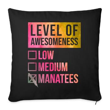 Manatee - Sofa pillowcase 17,3'' x 17,3'' (45 x 45 cm) - black - Front