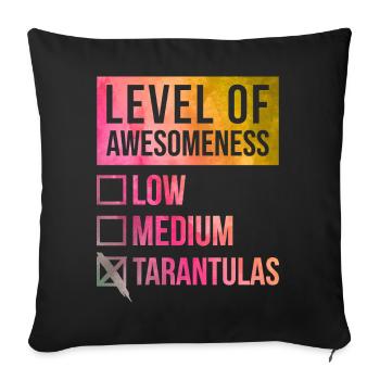 Tarantula - Sofa pillowcase 17,3'' x 17,3'' (45 x 45 cm) - black - Front