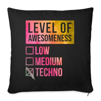 techno - Housse de coussin décorative 45 x 45 cm - noir - Devant