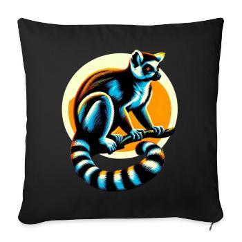 Lémurien - Housse de coussin décorative 45 x 45 cm - noir - Devant
