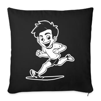 Marathon Boy Drawing - Sofa pillowcase 17,3'' x 17,3'' (45 x 45 cm) - black - Front