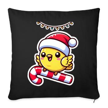 Canaries de Noël - Housse de coussin décorative 45 x 45 cm - noir - Devant